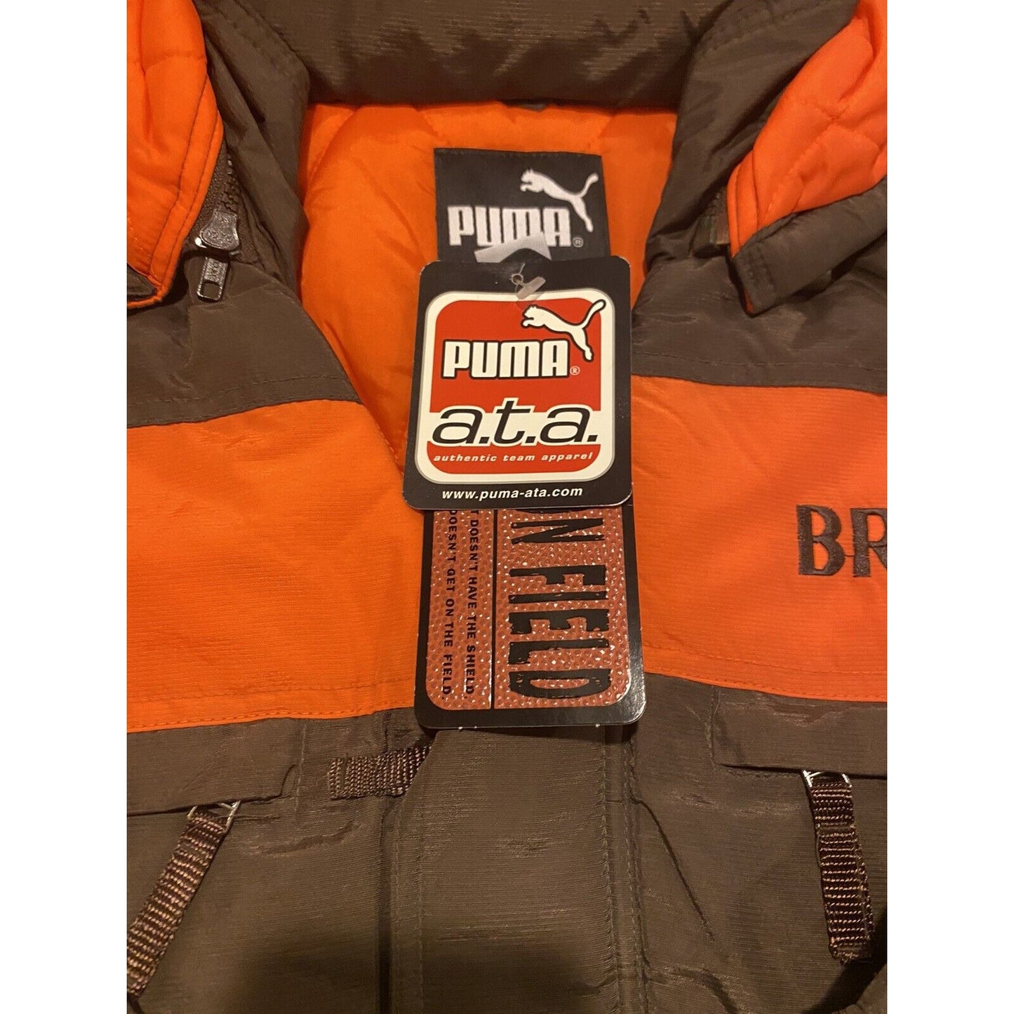 Vintage Puma Cleveland Browns zip up jacket coat Pro Line NWT Large