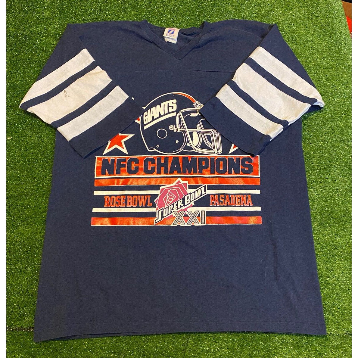 Vintage Logo 7 New York Giants NFC Champions Super Bowl XXI t-shirt Large