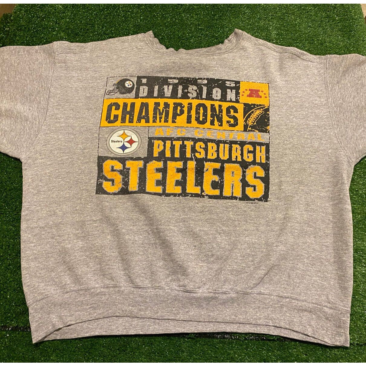 Vintage Starter Pittsburgh Steelers  95 Central Division Champs crewneck XL gray