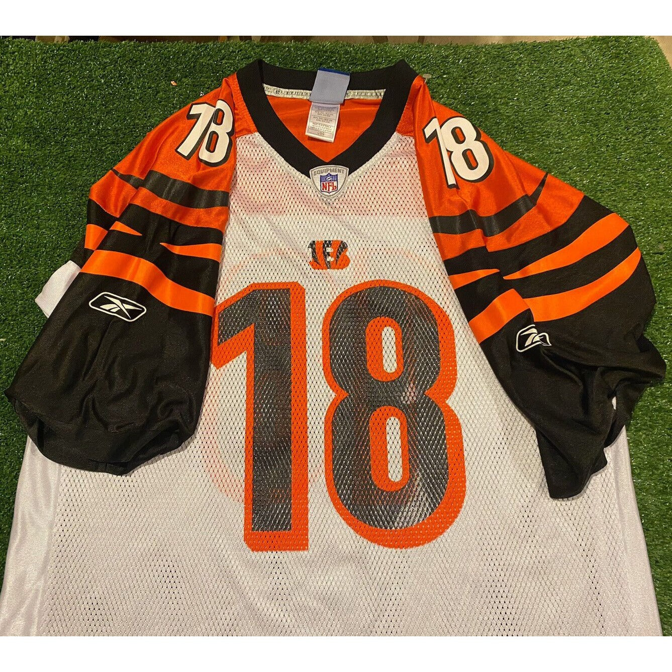 Retro Reebok NFL Equipment Cincinnati Bengals AJ Green #18 away jersey XL