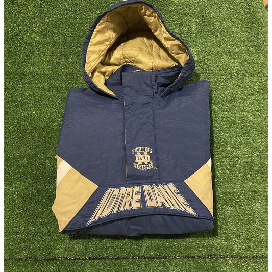 Vintage Starter Notre Dame Fighting Irish hoodied puffer coat jacket size L/M