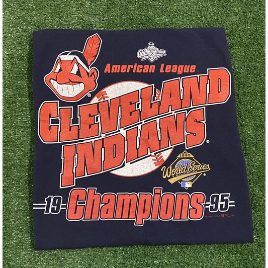 Vintage Lee Sport Cleveland Indians ‘95 American League Champs T-shirt L