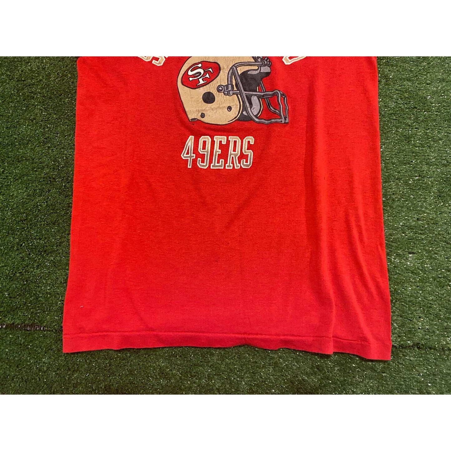 Vintage Champion San Francisco 49ers helmet spell out t-shirt small