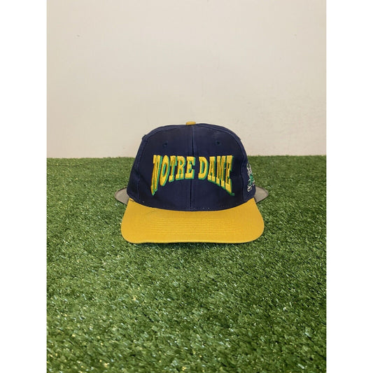 Vintage Notre Dame Fighting Irish spell out wave blockhead snapback hat