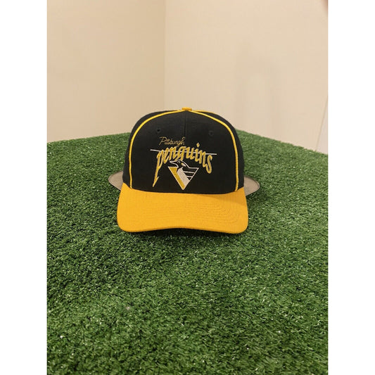 Vintage The Game Pittsburgh Penguins Pinstripe Spellout snapback hat