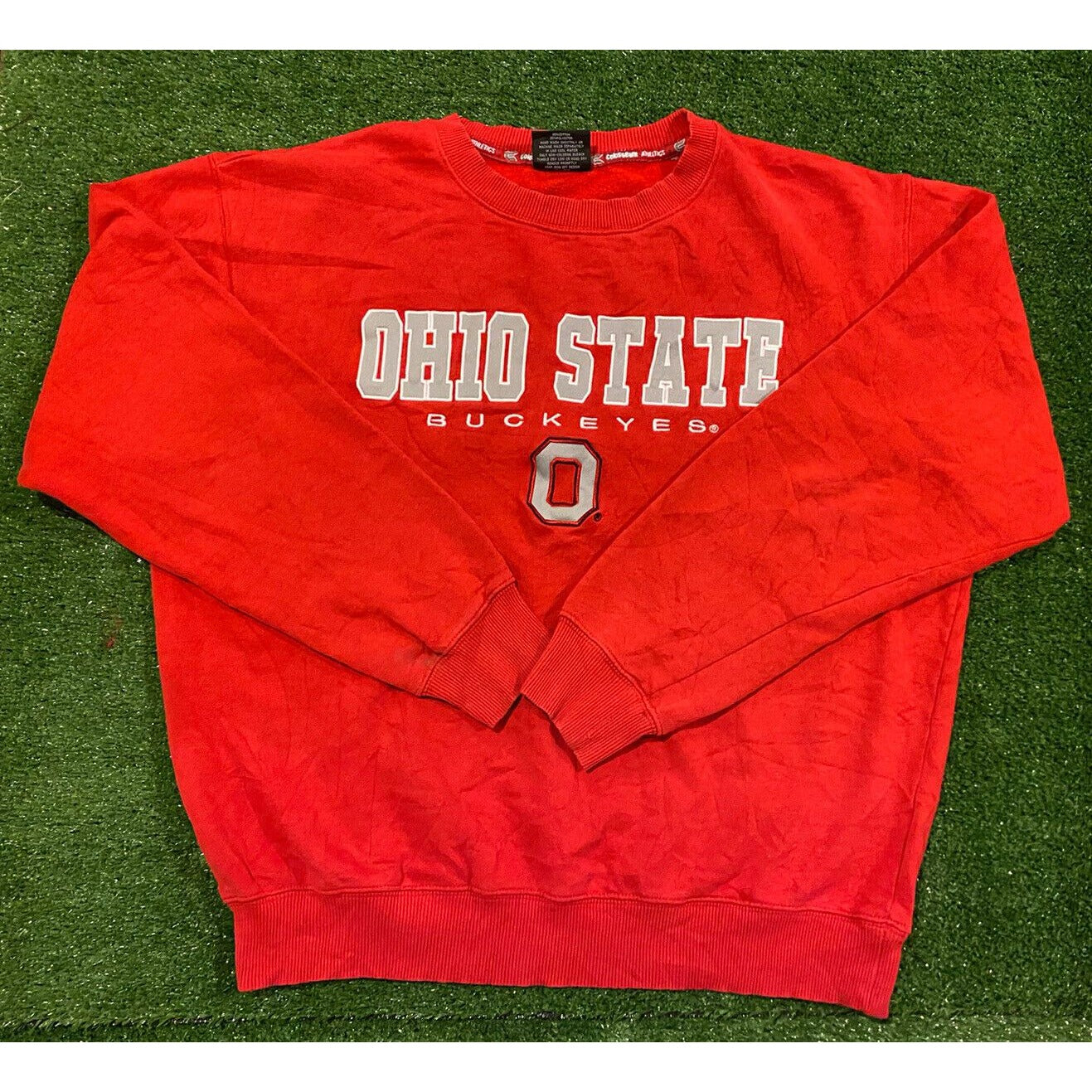 Vintage Colosseum Ohio State Buckeyes spell out crewneck large red retro