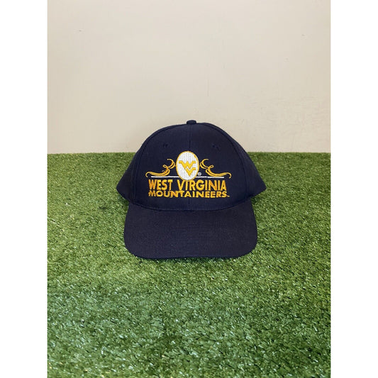 Vintage KC Cap West Virginia Mountaineers WVU split bar snapback hat Wool