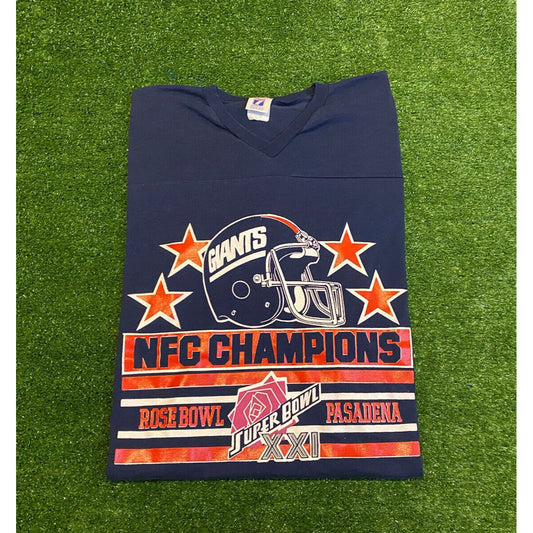 Vintage Logo 7 New York Giants NFC Champions Super Bowl XXI t-shirt Large