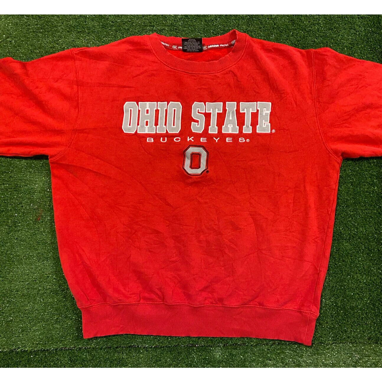 Vintage Colosseum Ohio State Buckeyes spell out crewneck large red retro