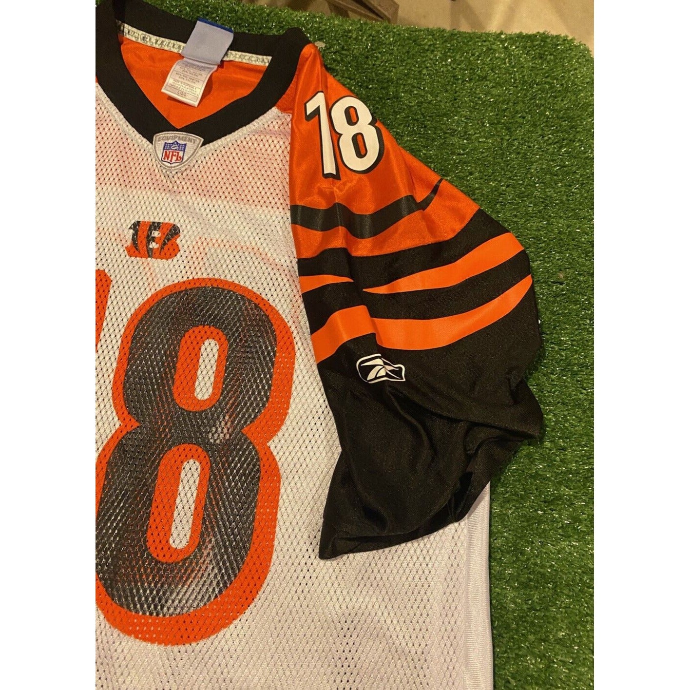 Retro Reebok NFL Equipment Cincinnati Bengals AJ Green #18 away jersey XL