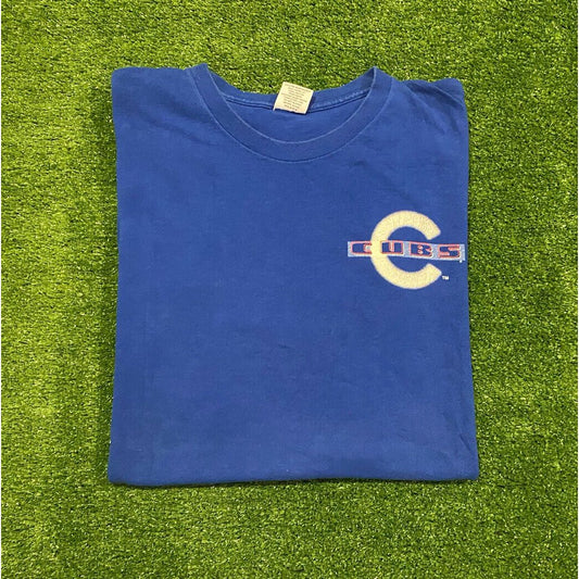 Vintage Starter Chicago Cubs double sided print t-shirt 1999 large retro blue