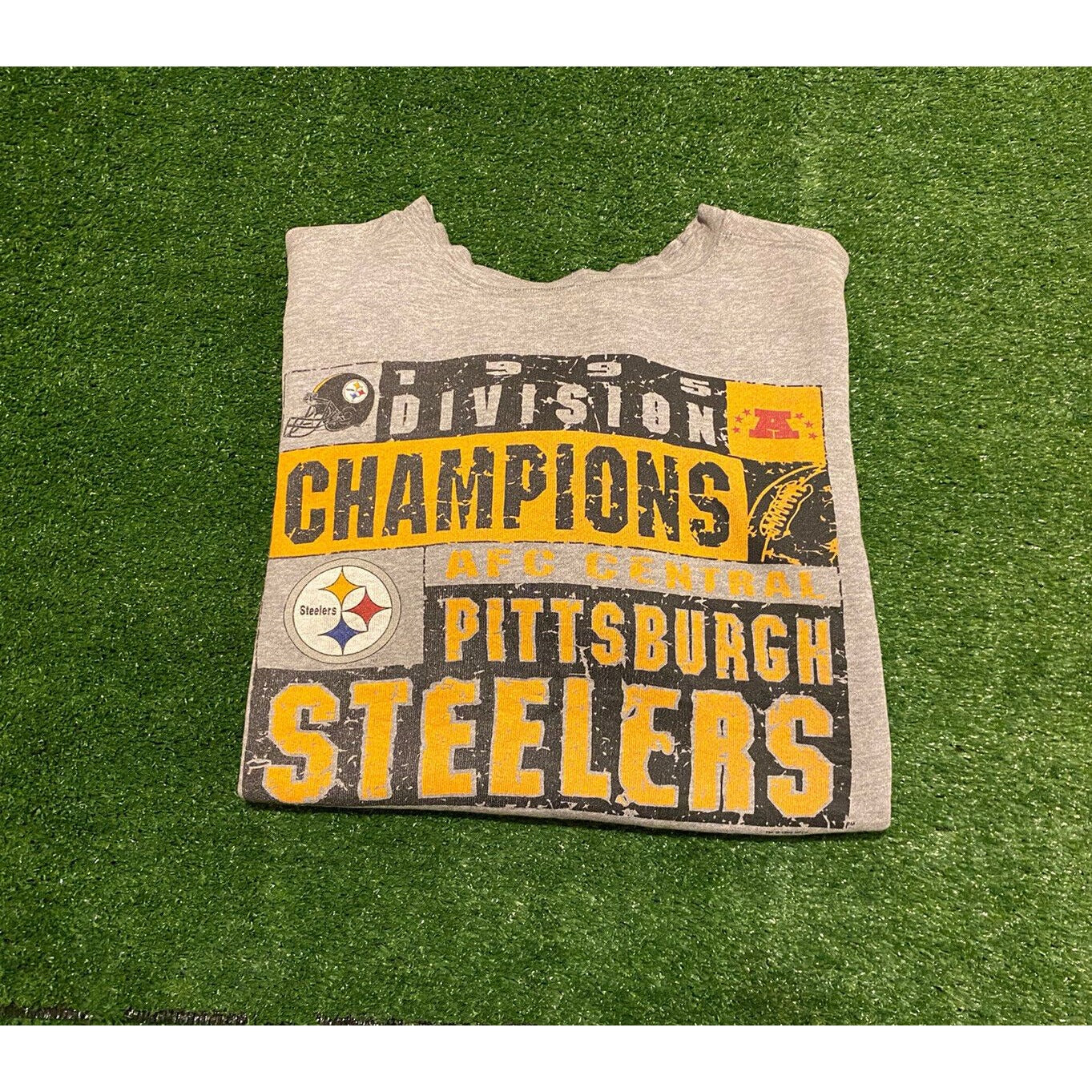 Vintage Starter Pittsburgh Steelers  95 Central Division Champs crewneck XL gray