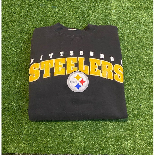 Vintage Majestic Pittsburgh Steelers spell out logo crewneck sweatshirt XL black
