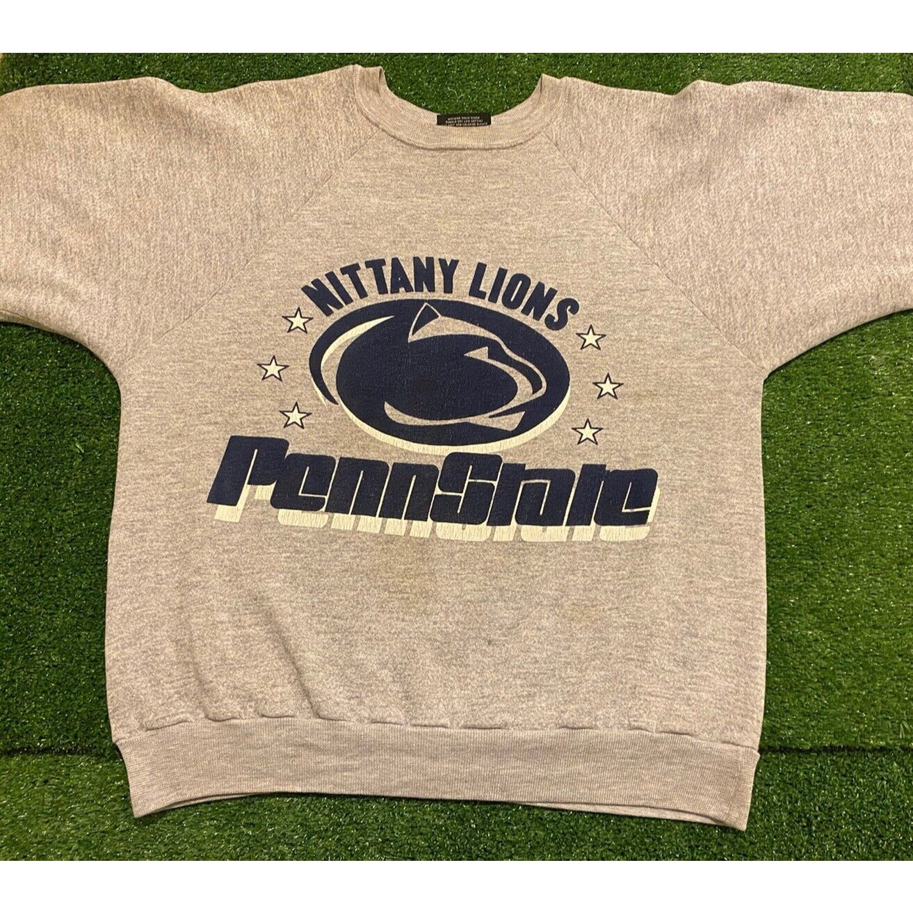 Vintage Rugged Wear Penn State Nittany Lions spell out arch crewneck large gray