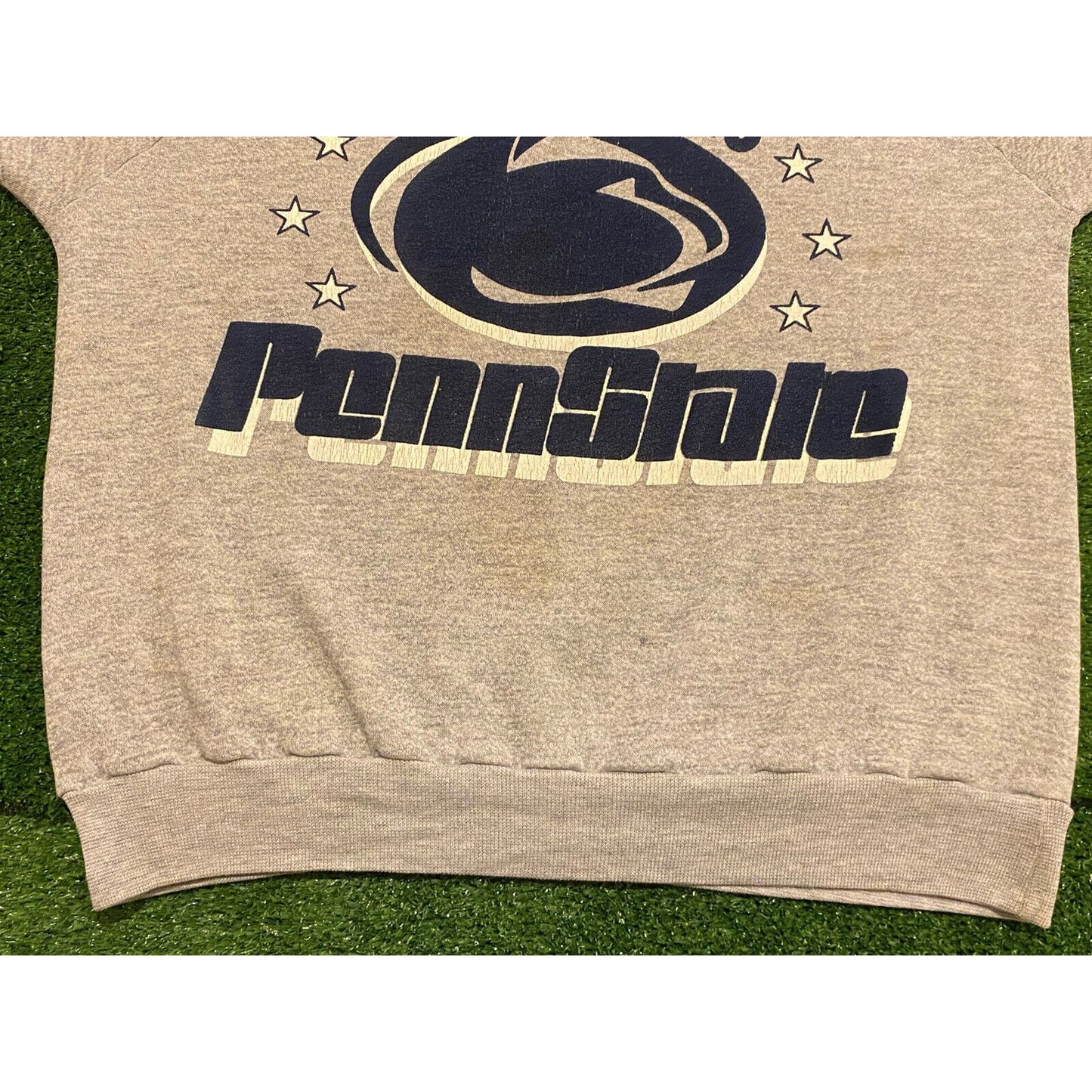 Vintage Rugged Wear Penn State Nittany Lions spell out arch crewneck large gray