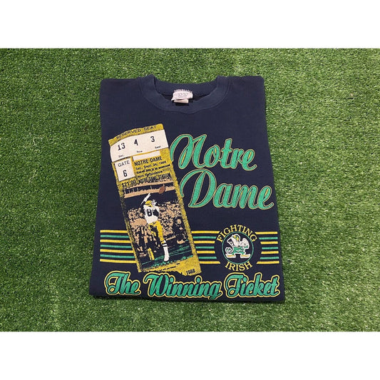 Vintage Notre Dame Fighting Irish Football The Winning Ticket Crewneck XL large