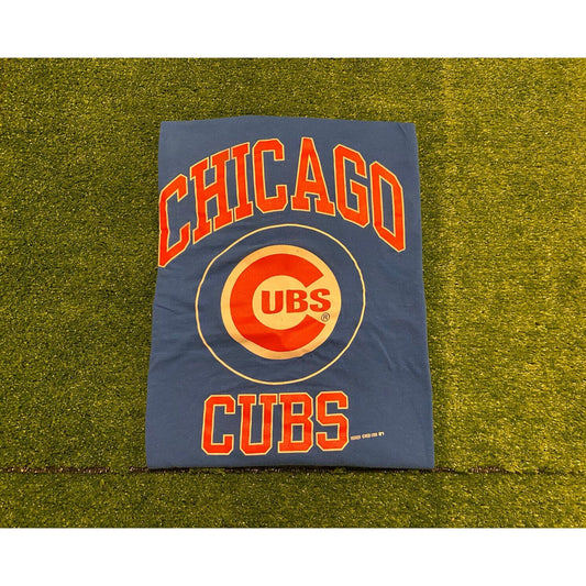 Vintage Tour Champ  98 Chicago Cubs script logo t-shirt 2XL retro blue