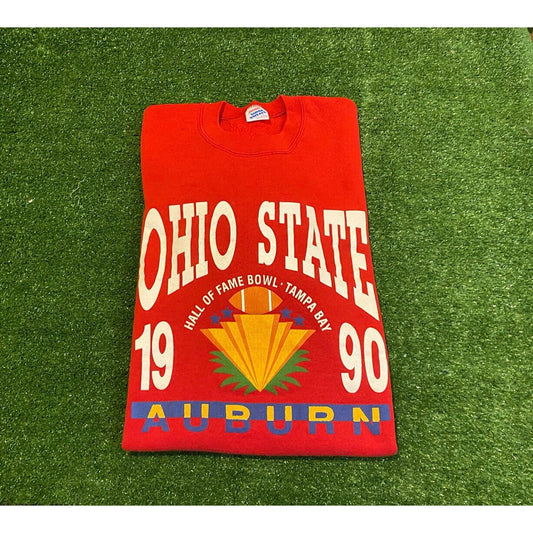 Vintage Jerzees Ohio State Buckeyes 1990 Hall of Fame Bowl crewneck red large
