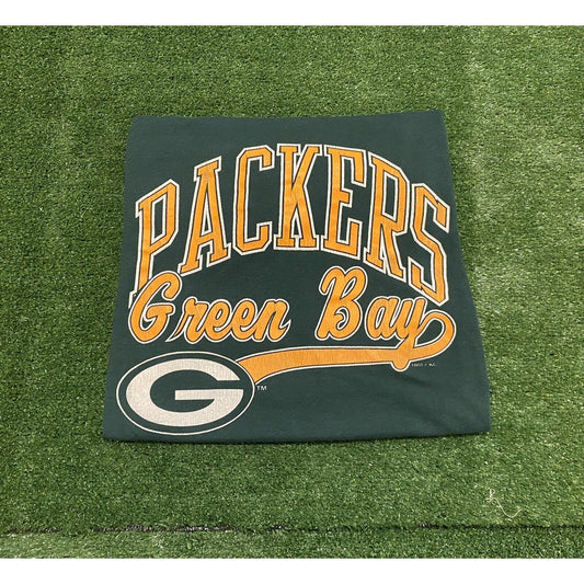 Vintage Logo 7 Green Bay Packers spell out logo t-shirt XL retro throwback