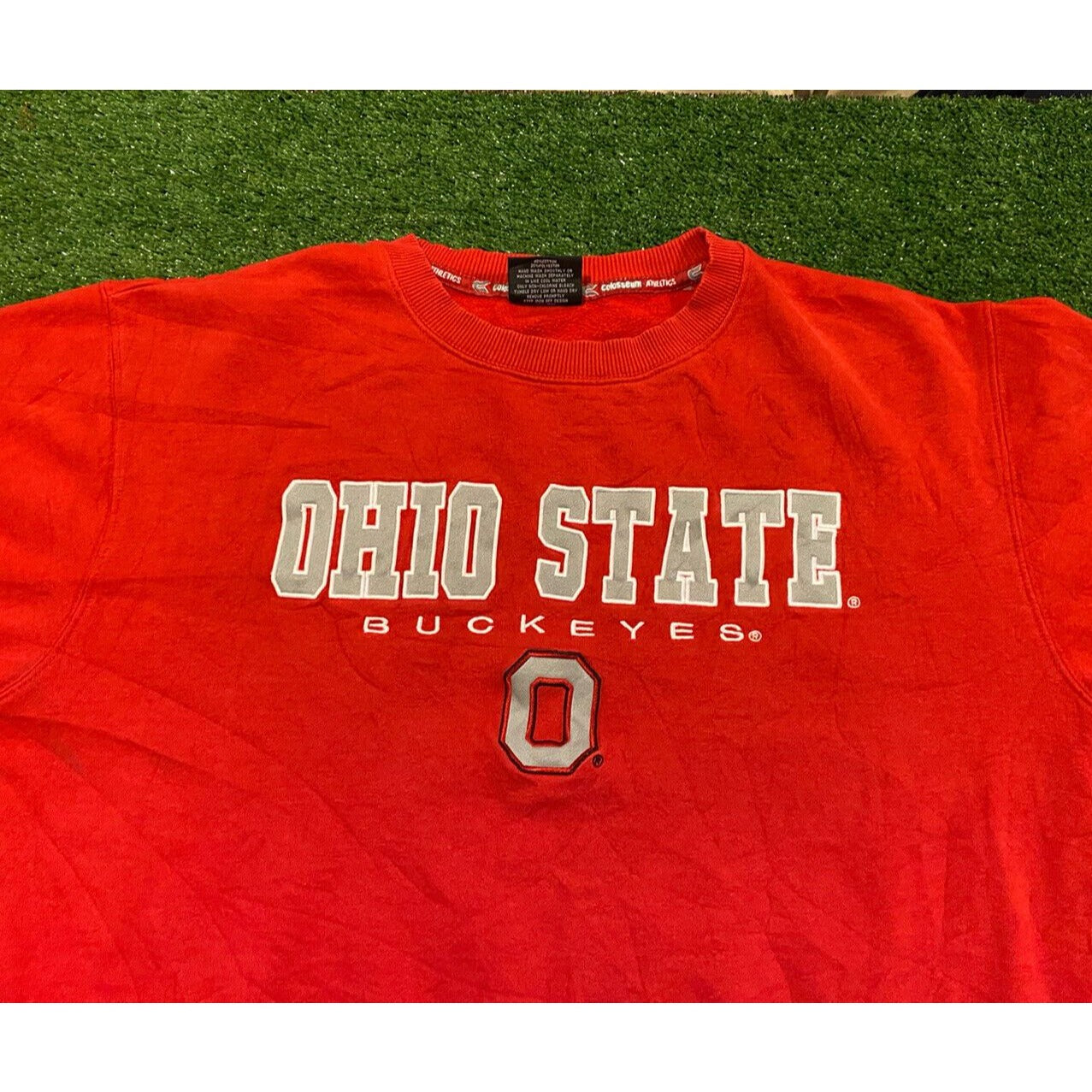 Vintage Colosseum Ohio State Buckeyes spell out crewneck large red retro