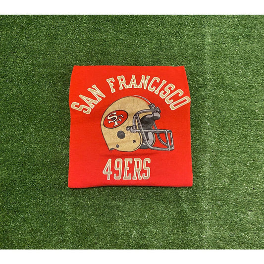 Vintage Champion San Francisco 49ers helmet spell out t-shirt small