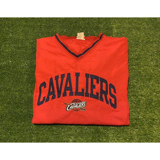 Retro Throwback NBA Team Cleveland Cavaliers arch spell out pullover jacket XL