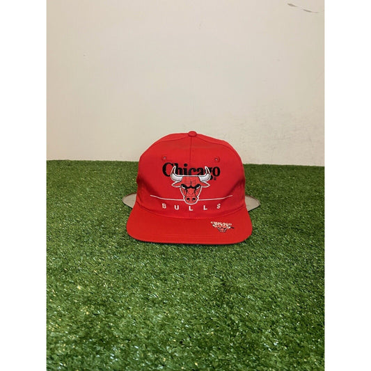 Vintage Twins Enterprise Chicago Bulls split bar snapback hat red 1990's