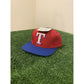 Vintage Twins Enterprise Texas Rangers script T snapback hat red retro