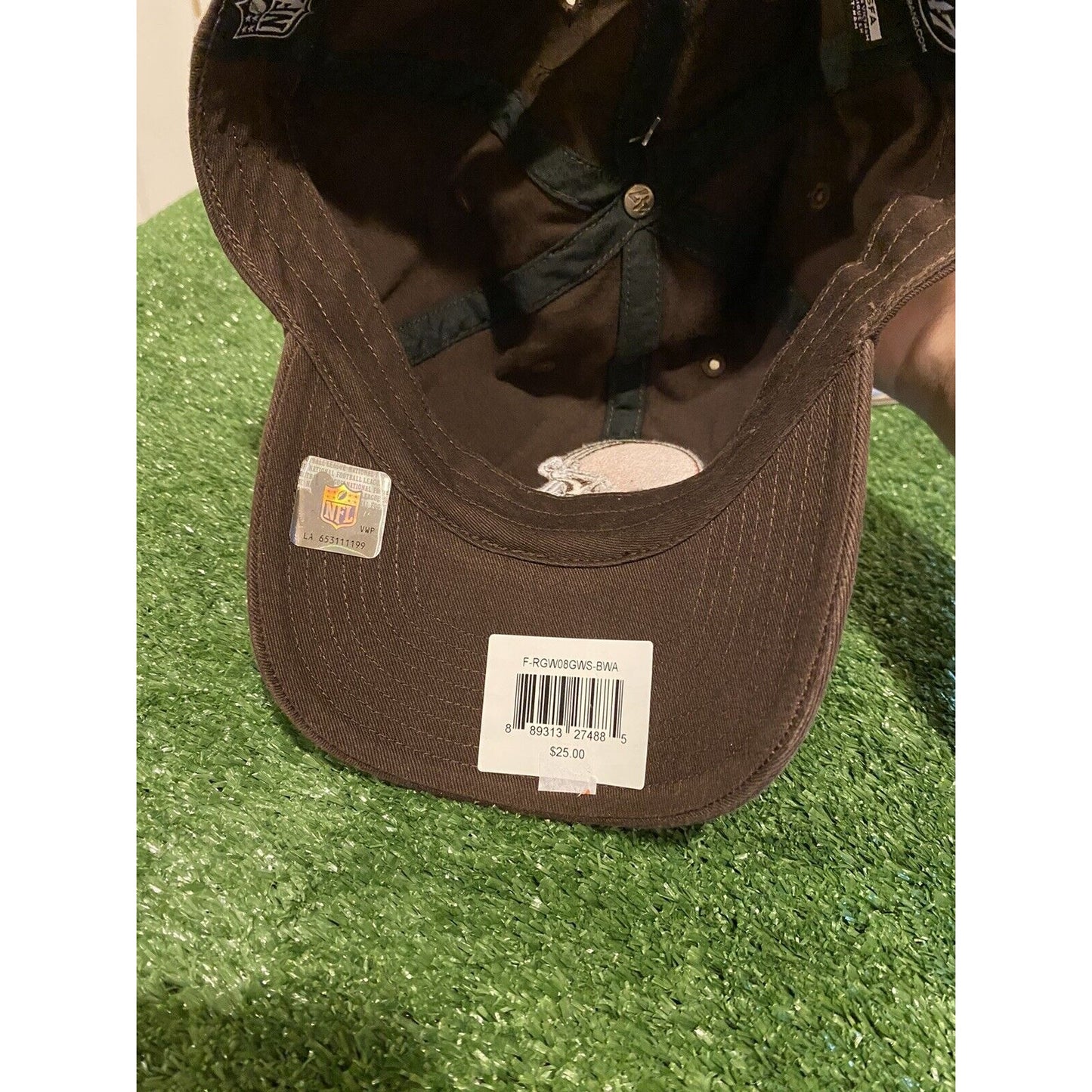 '47 Forty Seven Cleveland Browns helmet clean up strapback adjustable hat brown